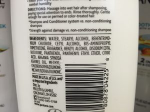 Pantene smooth and sleek cond new ingredients